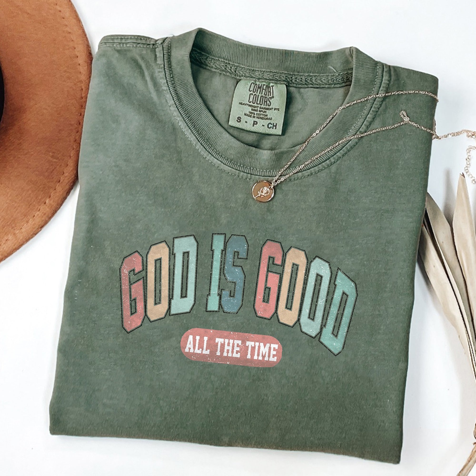 Christian Comfort Colors® Shirt - God Is Good All The Time Shirt - Womens Christian Religious Tee & Sweatshirt